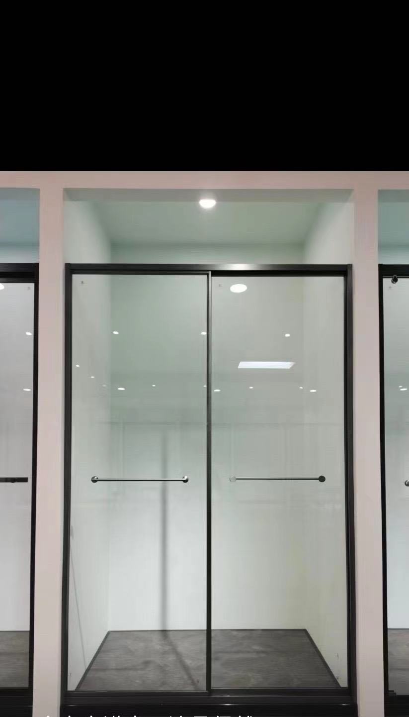 定制家用简易淋浴房卫生间干湿分离卫浴门移门钢化玻璃隔断门