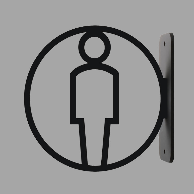 洗手间标识牌厕所卫生间指示牌男女侧装提示牌立体镂空标志牌双面