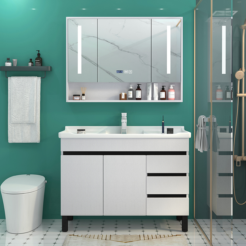 欧式实木浴室柜洗手洗脸池盆柜组合现代简约卫生间洗漱台卫浴镜柜