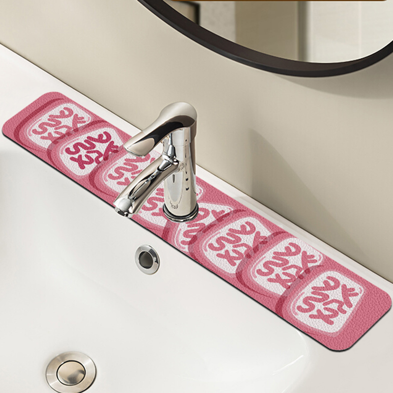 新年发财浴室水龙头防溅垫洗手间厨房洗手台面吸水垫防滑干燥垫子