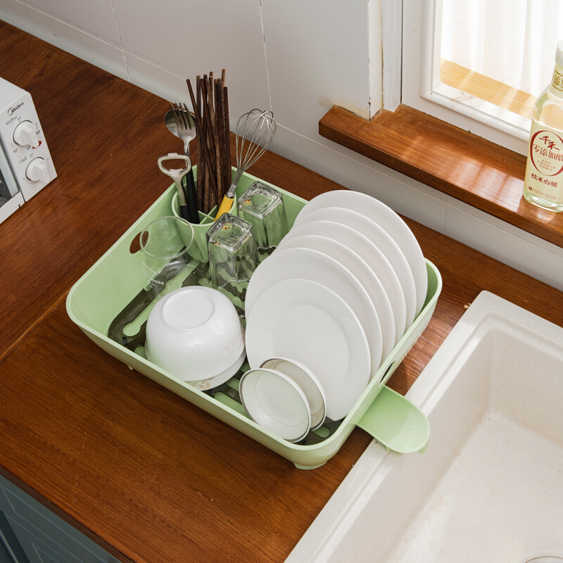 碗筷收纳盒大号单层厨房水槽置物晾放碗架小型碗碟碗筷沥水架置物