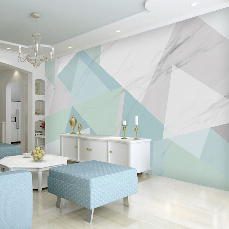 北欧风电视背景墙纸 抽象创意几何图案壁画 电视客厅卧室装修壁纸