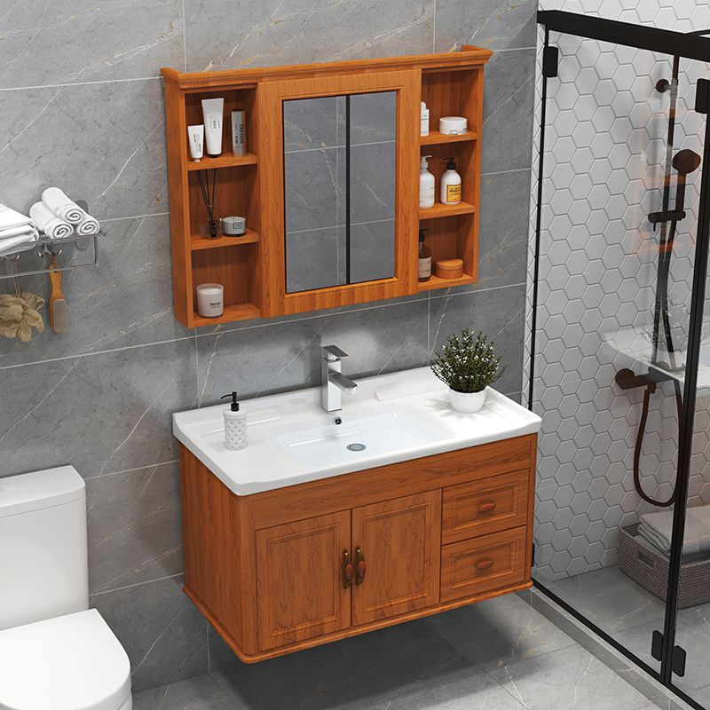 现代浴室柜组合卫生间镜柜面盆柜洗手盆柜碳纤维卫浴洗脸盆柜组合