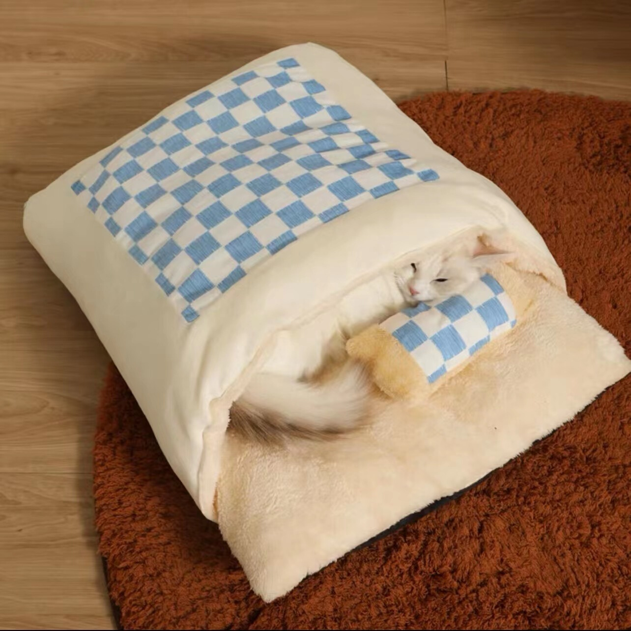 猫窝冬季保暖加厚冬天半封闭式防寒猫咪窝用品猫屋可拆洗被子睡袋