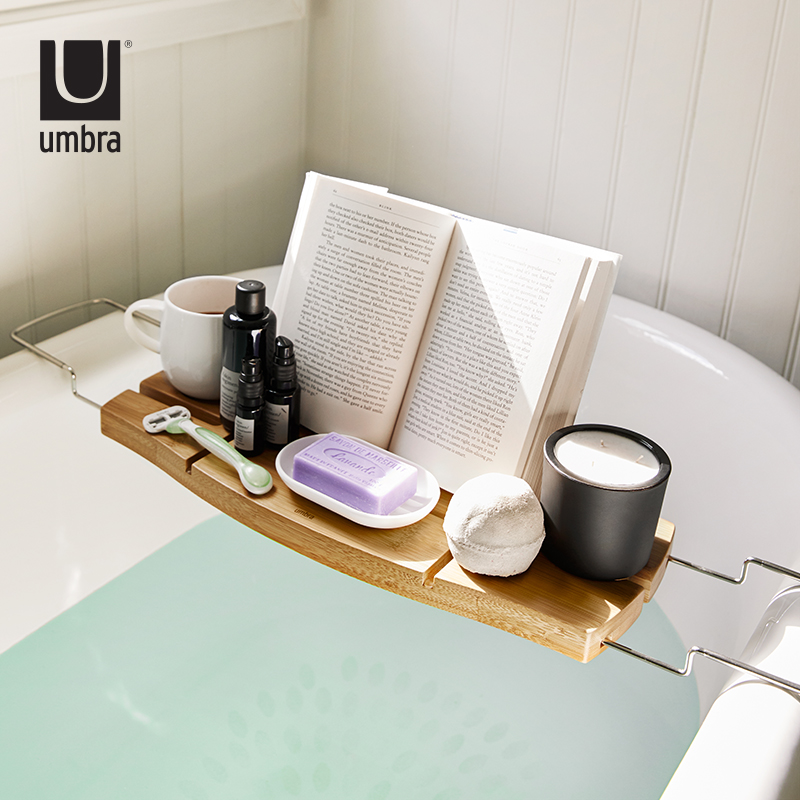 Umbra 阿库拉浴缸架平板电脑笔记本架免打孔浴缸防滑置物收纳角架