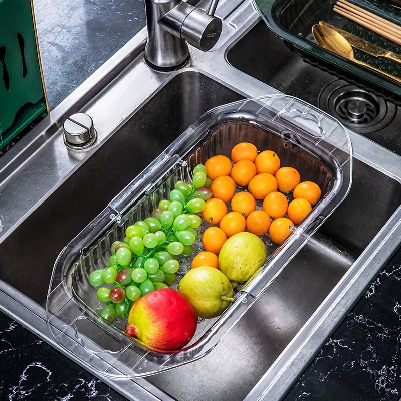 洗菜盆沥水篮家用厨房可伸缩水槽置物架可壁挂水池沥水架子滤水篮