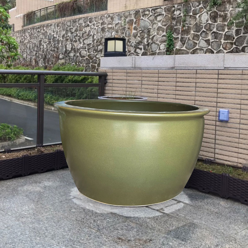 景德镇陶瓷鱼缸荷花睡莲浴缸直径1.2米1.1米90厘米公司庭院摆件
