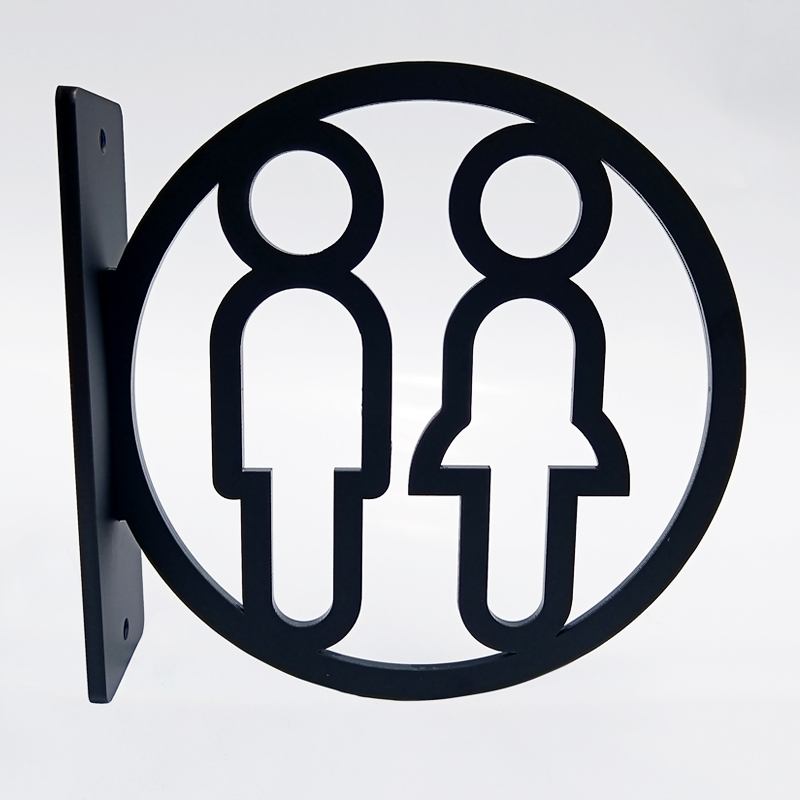 个性创意双面洗手间卫生间男女厕所侧装标识提示牌立体镂空标志牌