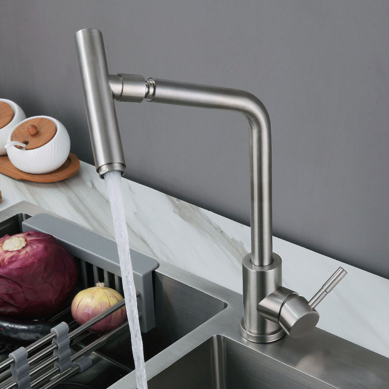 水龙头304不锈钢厨房冷热万向洗衣台水槽洗碗池可旋转家用单冷