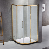 轻奢钛金不锈钢扇形金色淋浴房圆弧冲淋房整体浴室隔断卫生间移门