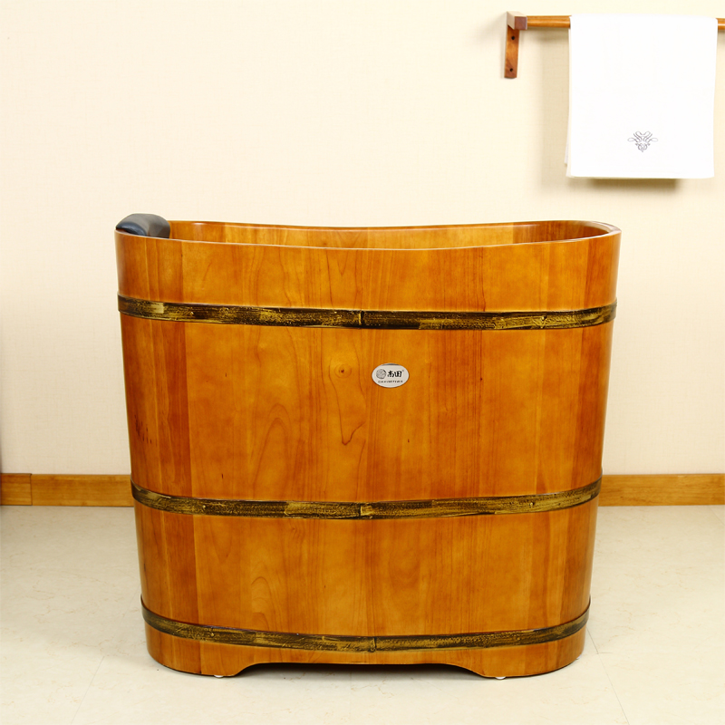 尚田泡澡木桶橡木成人实木浴缸木桶沐浴桶小空间小卫生间全身洗澡