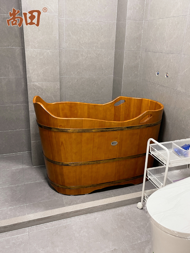 尚田橡木家用成人泡澡木桶沐浴桶木制浴缸洗澡桶1米2可坐全身浴盆