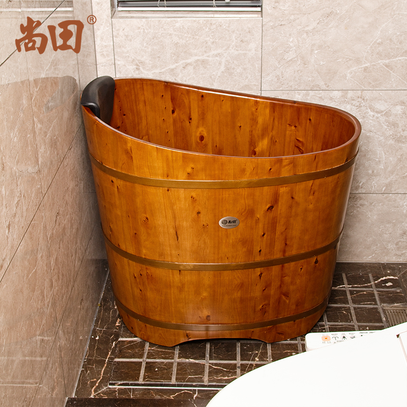 尚田家用泡澡圆形木桶浴桶成人木制洗澡盆浴缸小鸭蛋桶实木卫浴