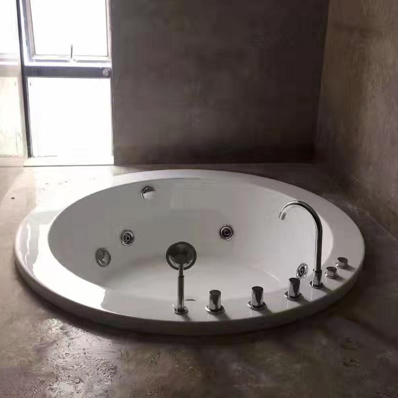 特价促销嵌入浴缸1.35/1.5米进口亚克力浴盆洗澡盆圆形大尺寸浴盆