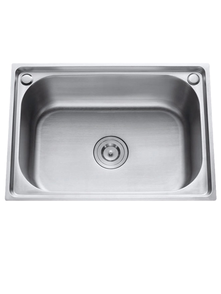 厨房水槽单槽SUS304不锈钢洗菜盆大水池拉丝加厚洗碗槽小单盆套餐