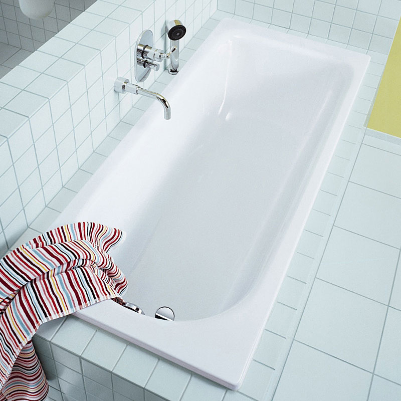 德国原装钢板浴缸嵌入式366进口140×75×48CM搪瓷方形特价白色
