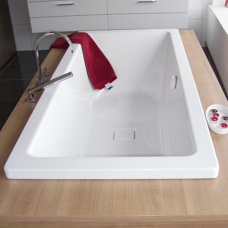 德国原装进口方形钢板亮洁735钛钢浴缸嵌入式200×100×43搪瓷