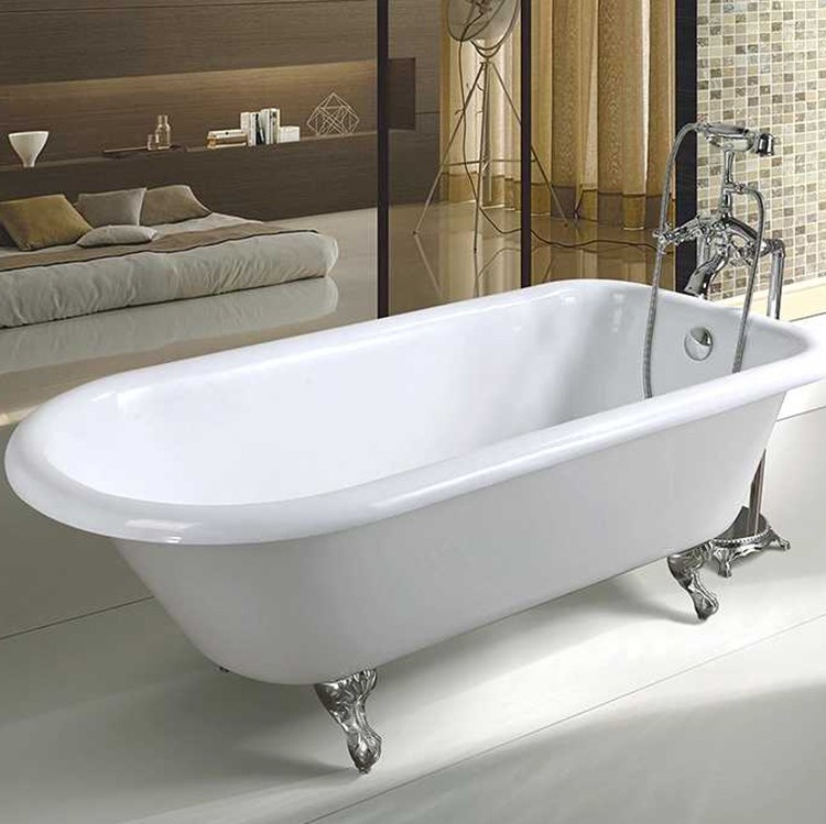 洁瑞奥铸铁浴缸1.5米1.6米贵妃搪瓷独立浴缸1.7米玻化釉欧式带脚