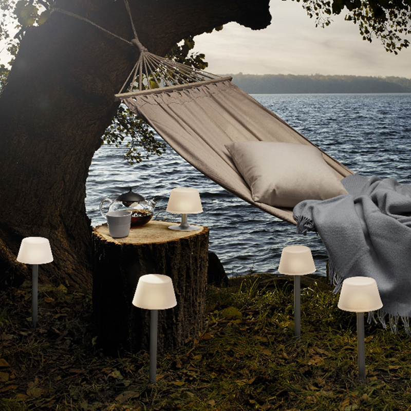 丹麦EVA SOLO白色铝质现代欧式无线台灯卧室阳台室外无线太阳灯