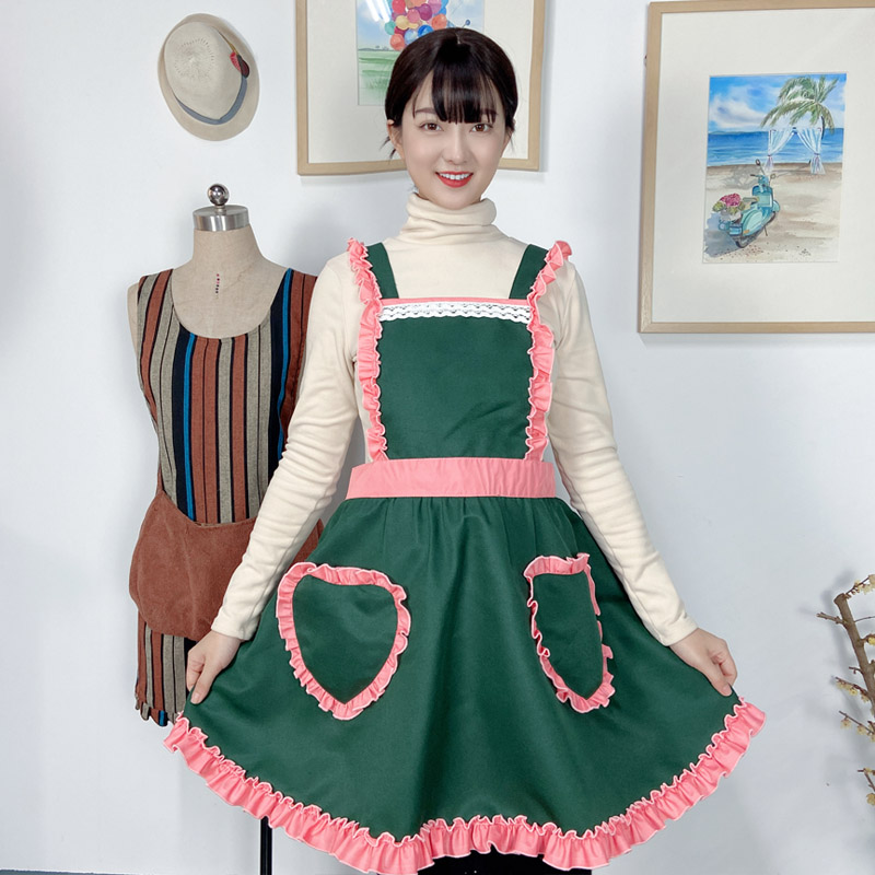 韩式围裙公主时尚高档洋气漂亮女式厨房煮饭网红新款围腰工作服