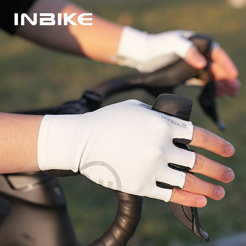INBIKE骑行手套春夏季半指减震防滑户外运动公路自行车短指男女士