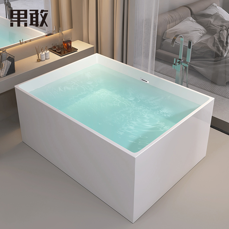 方形薄边双人独立式设计师酒店别墅大户型浴缸1.5米1.1米011