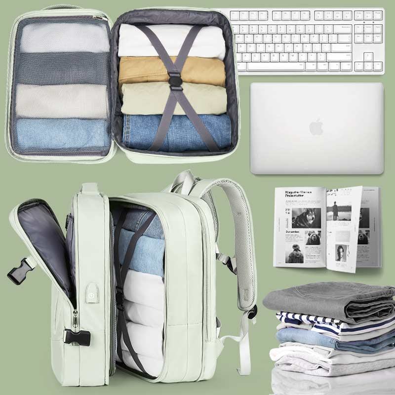 旅行双肩包女短途出差登山旅游行李书包超大容量笔记本电脑背包男