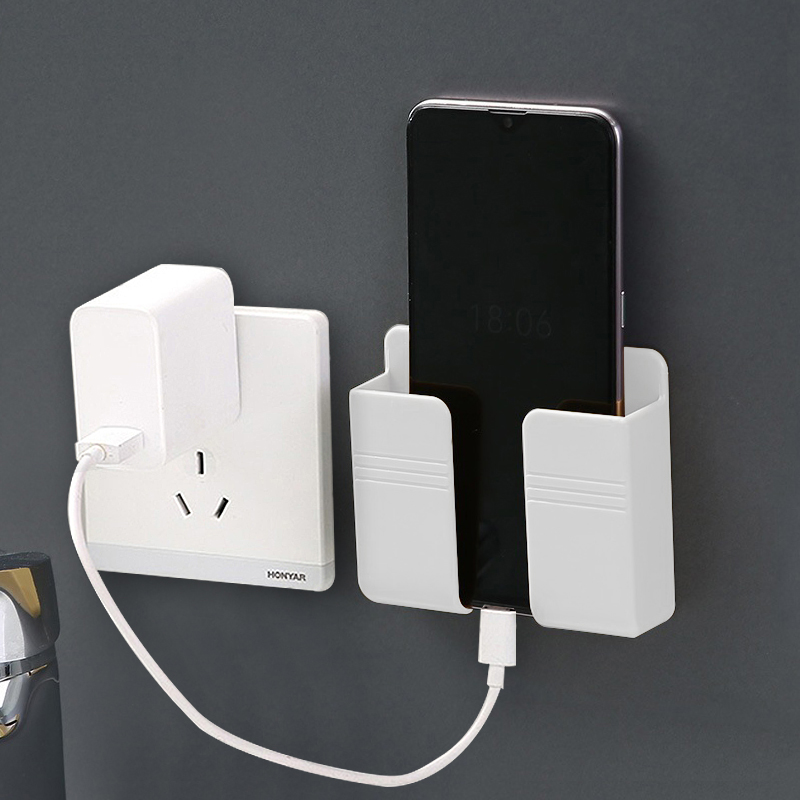 手机充电放置架酒店置物架浴室厨房墙上免打孔家用收纳盒手机支架