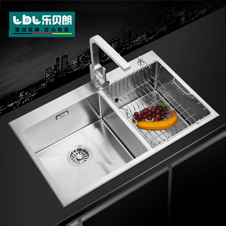 德国LBL乐贝朗加厚6mm欧美式手工水槽304不锈钢LB301厨房洗菜池盆
