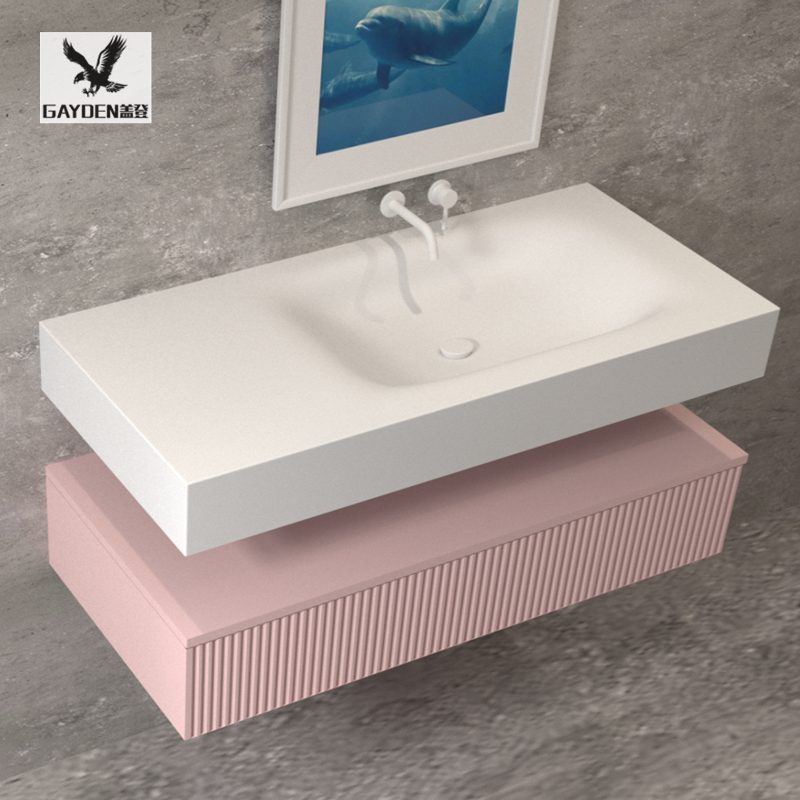 意式轻奢粉色烤漆1米1 2 3 4 5 6洗手洗脸盆水池洗漱台卫浴浴室柜