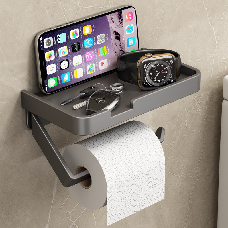 卫生间纸巾架免打孔浴室手机卷纸置物架纸巾盒厕所卫生纸架厕纸架
