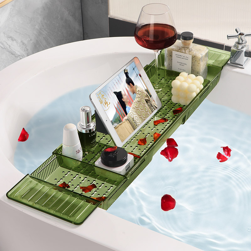 新品优思居浴缸置物架可伸缩家用酒店卫生间浴室泡澡缸架子侧边收