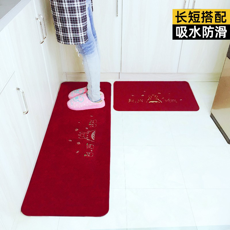 厨房防滑地垫吸水耐脏防油垫子家用进门地毯门垫可裁剪脚垫可定制