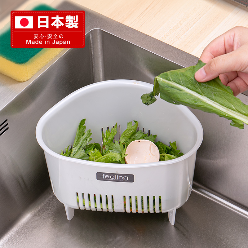 日本厨房水槽过滤网倒剩菜剩饭神器洗菜盆厨余垃圾桶水池沥水篮架