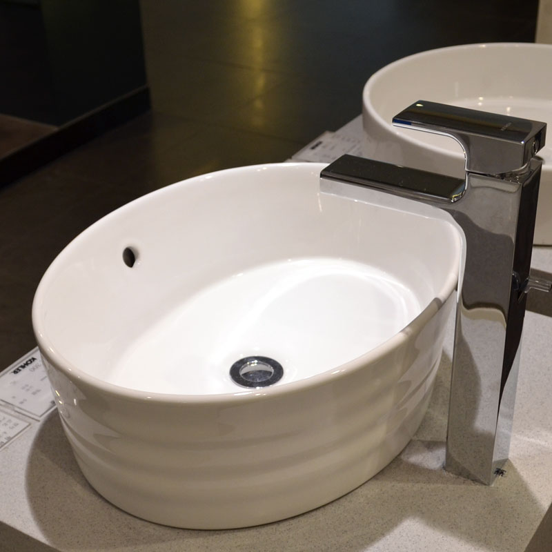 科勒台上盆K-2965T-0 纽英伦时尚艺术拖延形陶瓷白色洗脸碗盆面盆