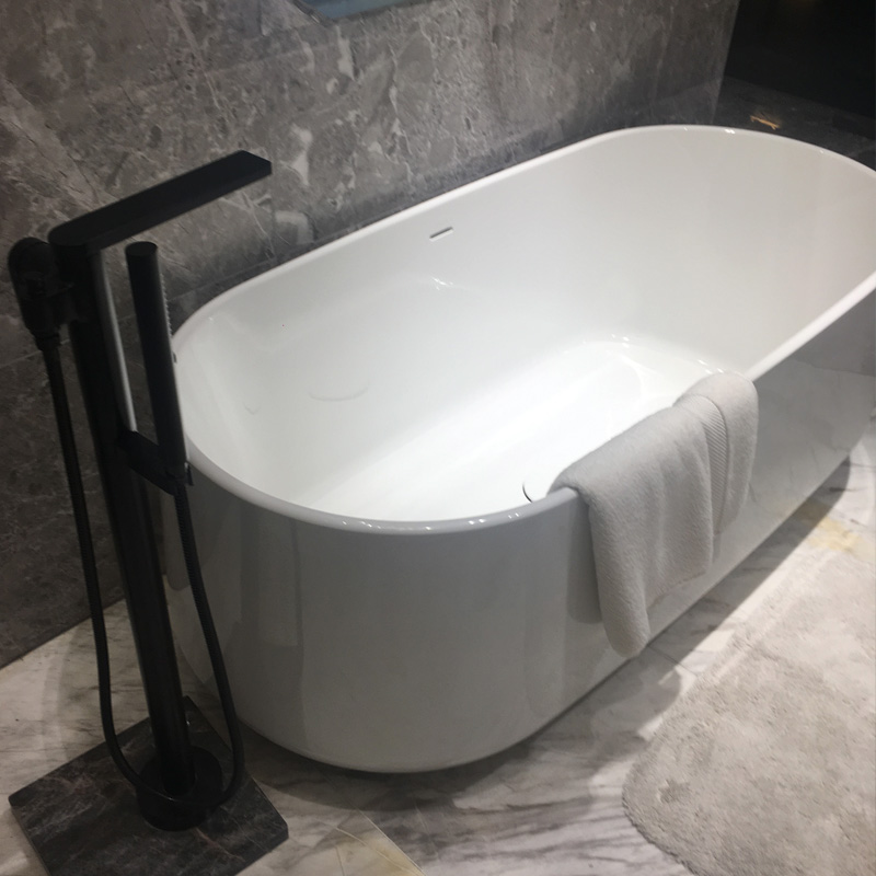 科勒独立浴缸K-8336T-0丝瑞灵雅石椭圆形浴缸(含排水)1.65米
