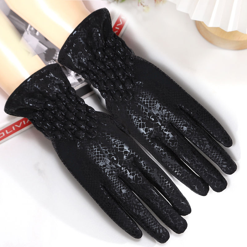 手套女士冬天保暖手套可爱洋气防冻手套印花弹力时尚高档