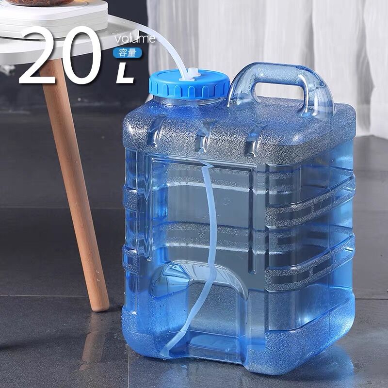20升L方形塑料储水桶PC茶具家用便携手提加厚大号带盖透明食品级