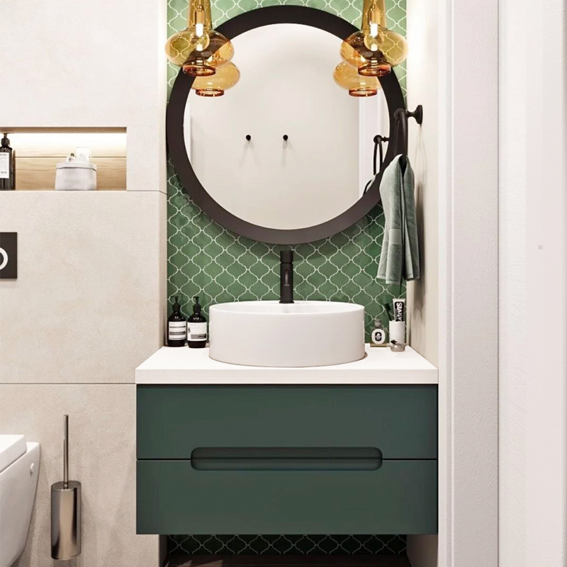 北欧ins风浴室柜组合网红现代台上盆卫生间洗漱脸面台池吊柜定制