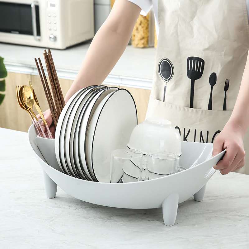 沥水碗架厨房塑料碗筷收纳盒餐具碗碟置物元宝架篮小号家用水槽