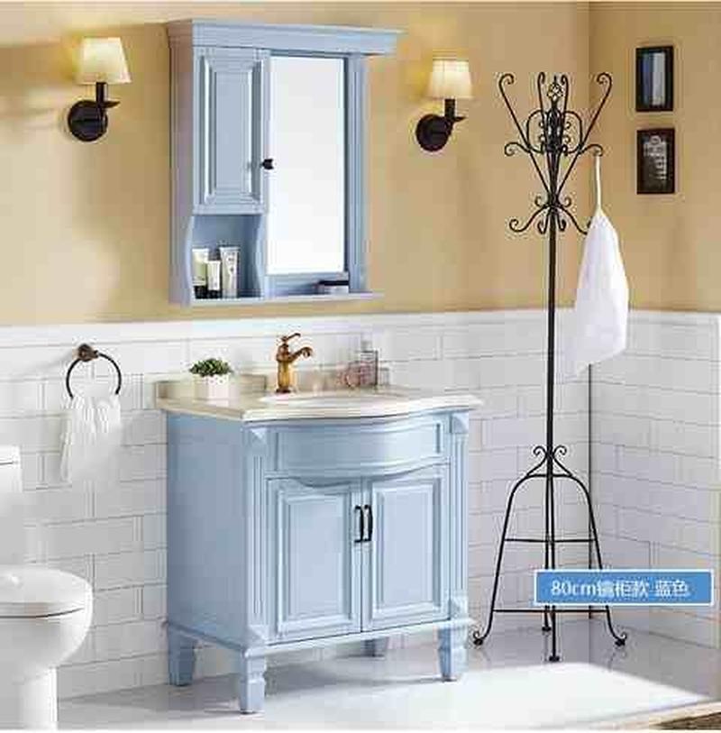 美式异型浴室柜组合洗手间凸型卫浴柜实木大肚面盆弧形洗漱台盆柜