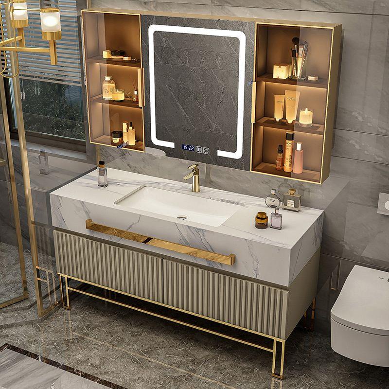 新2023轻奢浴室柜组合北欧双盆岩板洗漱台现代简约卫生间洗手洗脸