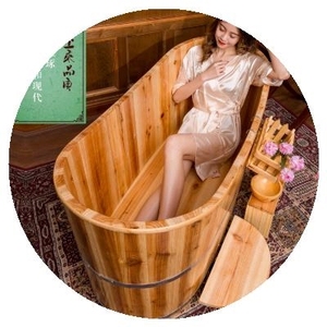 神器全身超大大人浴缸小孩儿童泡澡实木制洗澡盆浴桶家用加高木桶