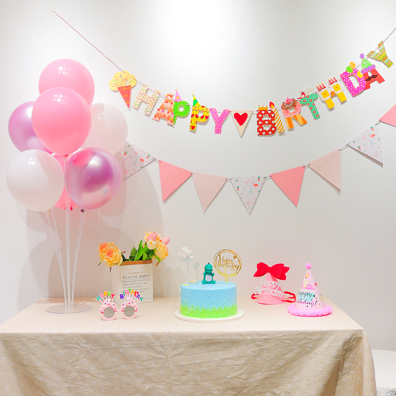 纪念日周岁生日布置女宝宝男孩儿童派对气球装饰场景背景墙百日宴