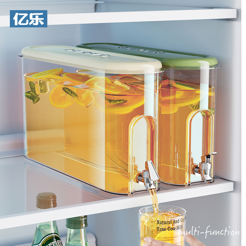冰箱冷水壶带龙头家用大容量冰箱水果茶冷泡凉水壶密封塑料饮料桶