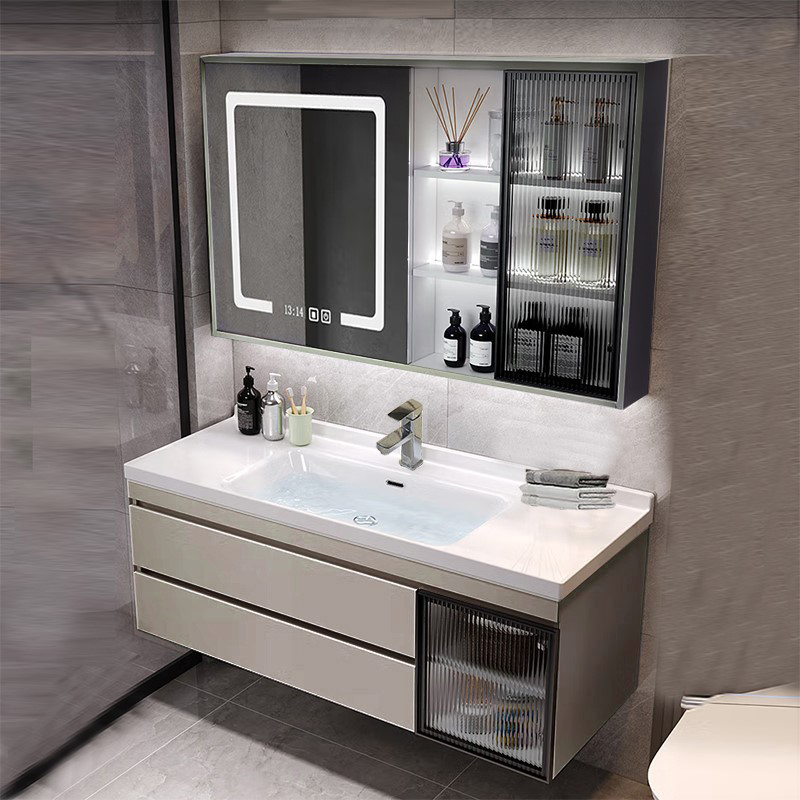 北欧橡木现代简约浴室柜组合一体陶瓷盆卫生间洗脸盆洗漱台卫浴柜