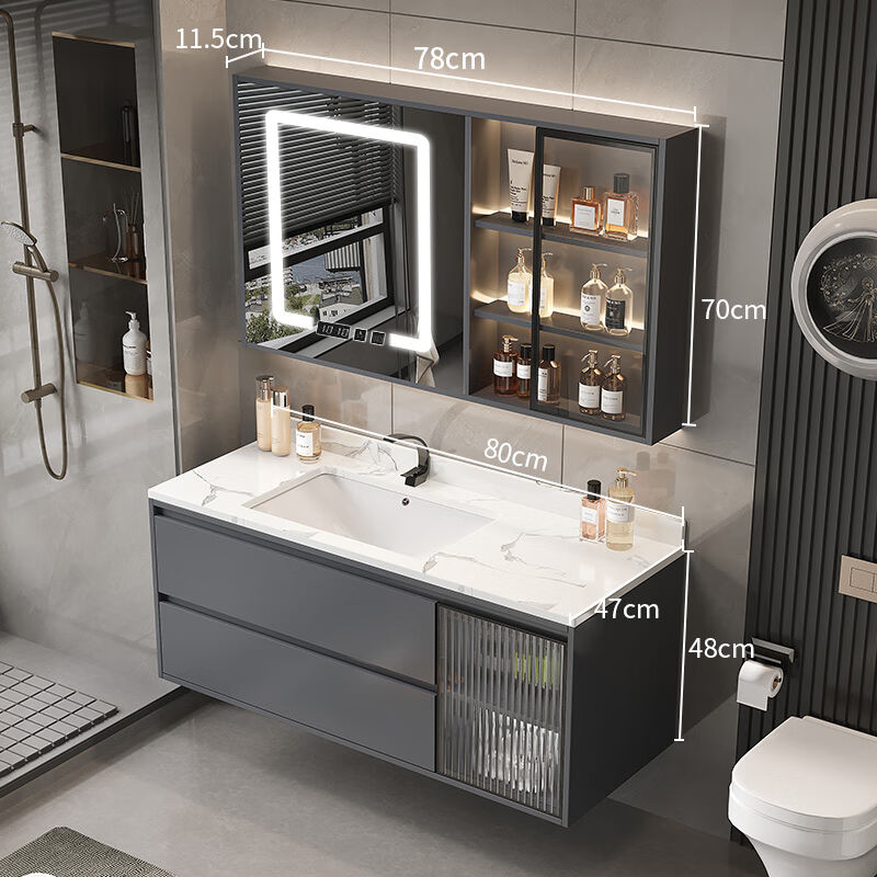欧帝奴（OUDINU）智能浴室柜卫生间洗手洗脸盆柜组合卫浴陶瓷一体