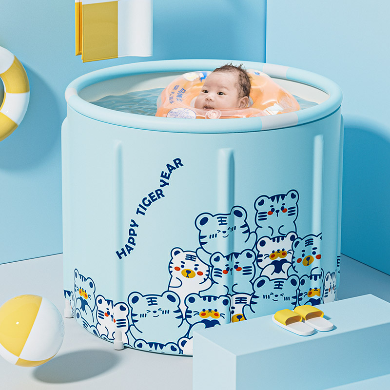 儿童洗澡桶家用婴儿泡澡桶小孩可折叠浴桶宝宝游泳桶加厚浴缸浴盆