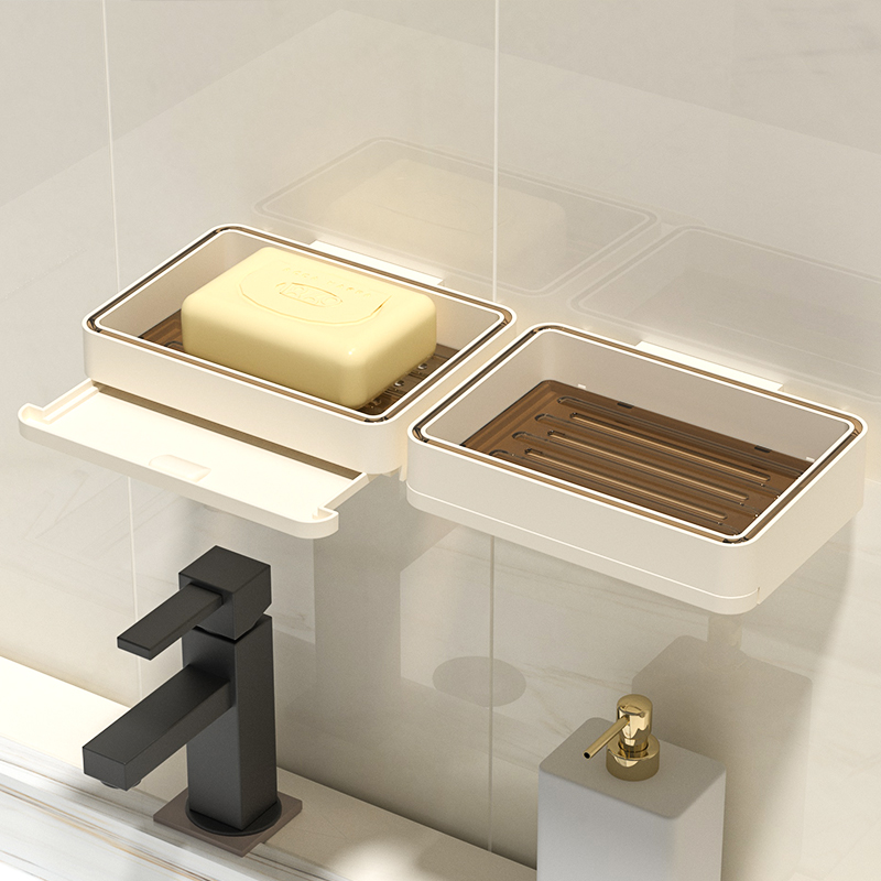 创意免打孔肥皂盒家用卫生间收纳皂盒壁挂式香皂盒浴室沥水置物架