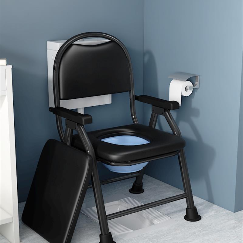便携式带盖老年人孕妇坐便椅子坐便器移动马桶便座厕所架可折叠